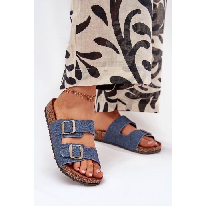 Mėlynos basutės su dviem sagtimis Step in style