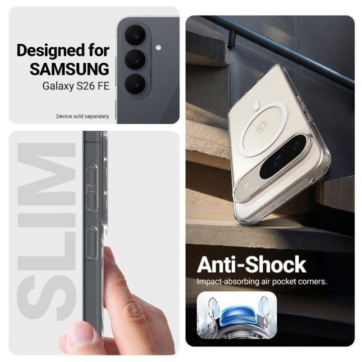 Permatomas „MagSafe“ dėklas Samsung Galaxy S26 FE, Crong