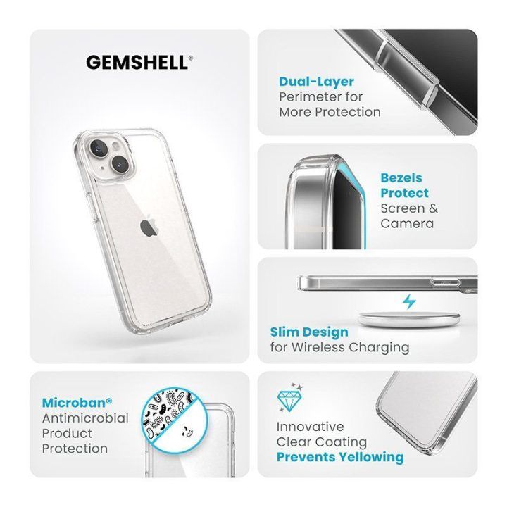 Permatomas dėklas Speck Gemshell iPhone 17e/16e/15/14/13