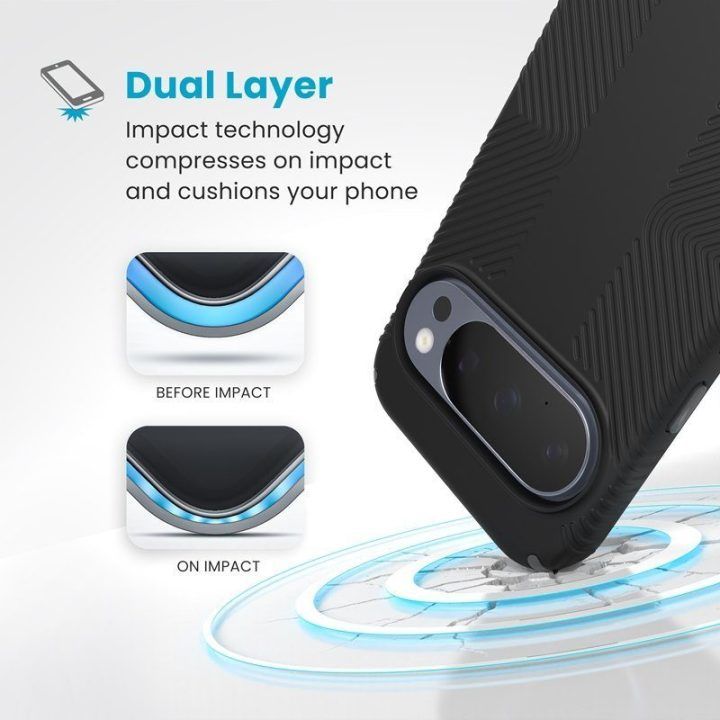 Dėklas Google Pixel 10 / Pixel 10 Pro, juodas, Speck Presidio2 Grip Magnet