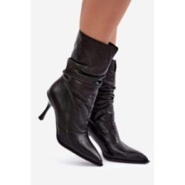 Juodi aulinukai su smailia nosimi ir kulnu Step in style