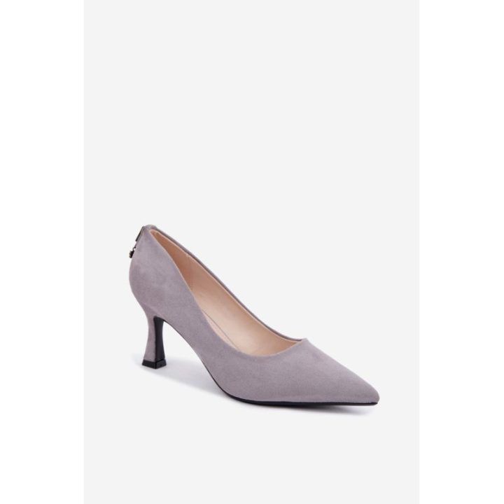 Šviesiai pilki aukštakulniai bateliai Step in style
