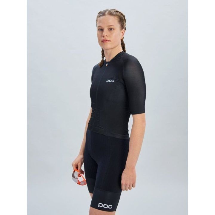 Moteriški dviratininko marškinėliai POC Pristine Jersey, juodi