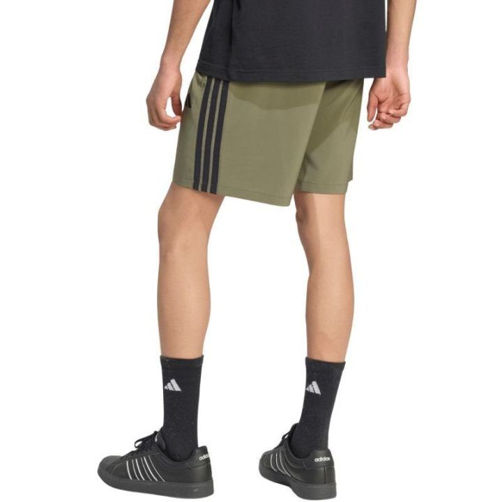 Vyriški šortai adidas Essentials 3-Stripes Chelsea Lite Woven, alyvuogių spalvos