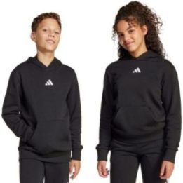 Vaikiškas adidas džemperis su gobtuvu, juodas