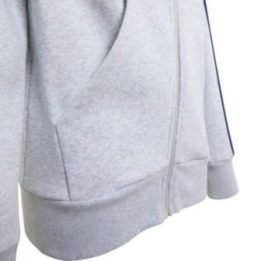 Vaikiškas džemperis su gobtuvu ir užtrauktuku adidas Essentials, šviesiai pilkas