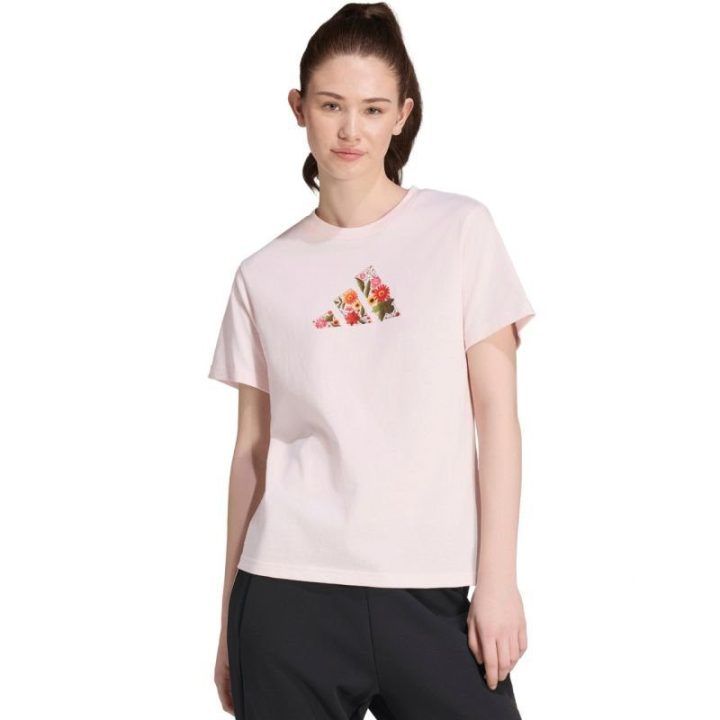 Moteriški marškinėliai adidas Floral Regular Graphic, šviesiai rožiniai