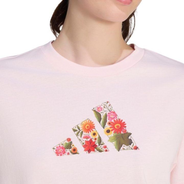 Moteriški marškinėliai adidas Floral Regular Graphic, šviesiai rožiniai