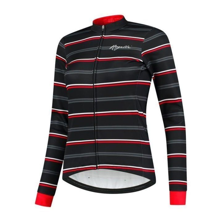 Moteriška žieminė striukė Rogelli Stripe, juoda ir raudona