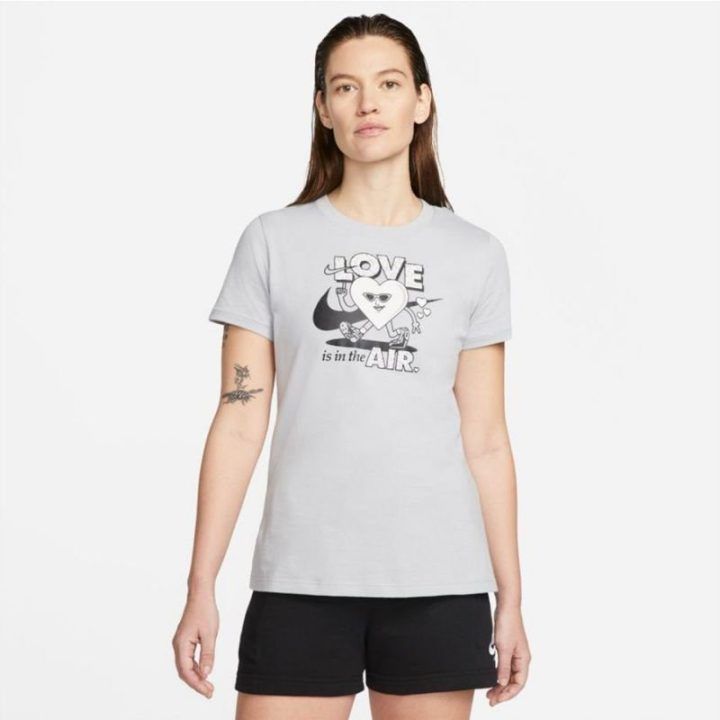 Moteriški marškinėliai Nike Sportswear, pilki