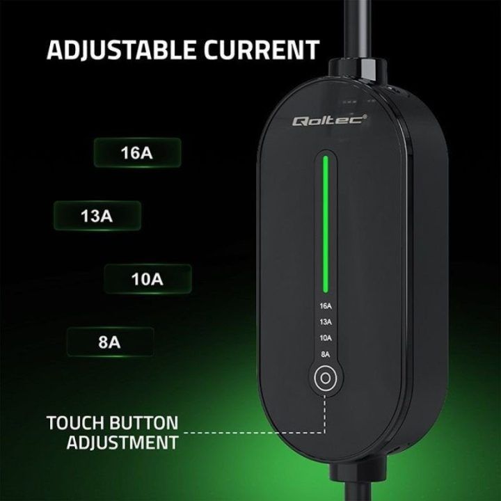 Mobilus EV įkroviklis su LCD ir LED, Typ 2, 3,5 kW, 5 m