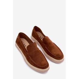 Vyriški mokasinai espadrilės, rudos spalvos