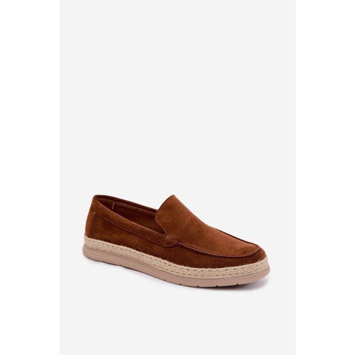 Vyriški mokasinai espadrilės, rudos spalvos