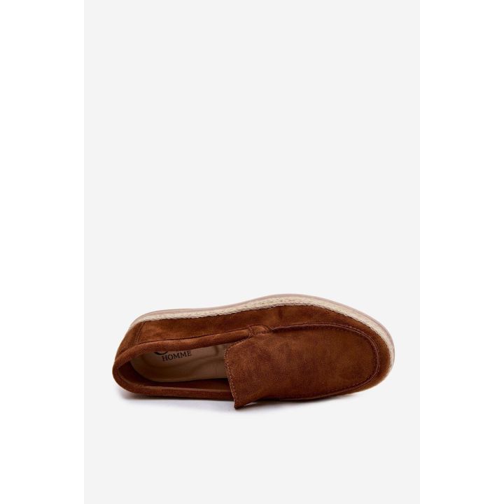 Vyriški mokasinai espadrilės, rudos spalvos