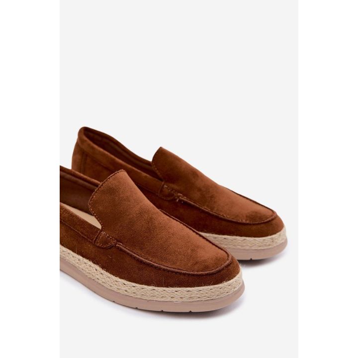 Vyriški mokasinai espadrilės, rudos spalvos