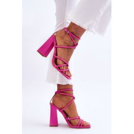 Fuksijos spalvos aukštakulnės basutės Step in style