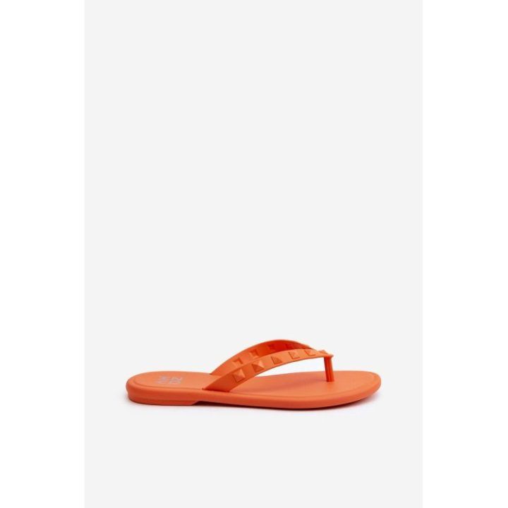 Plokščios moteriškos šlepetės Oranžinės