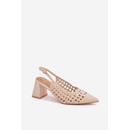 Smėlio spalvos basutės su kulnu Step in style