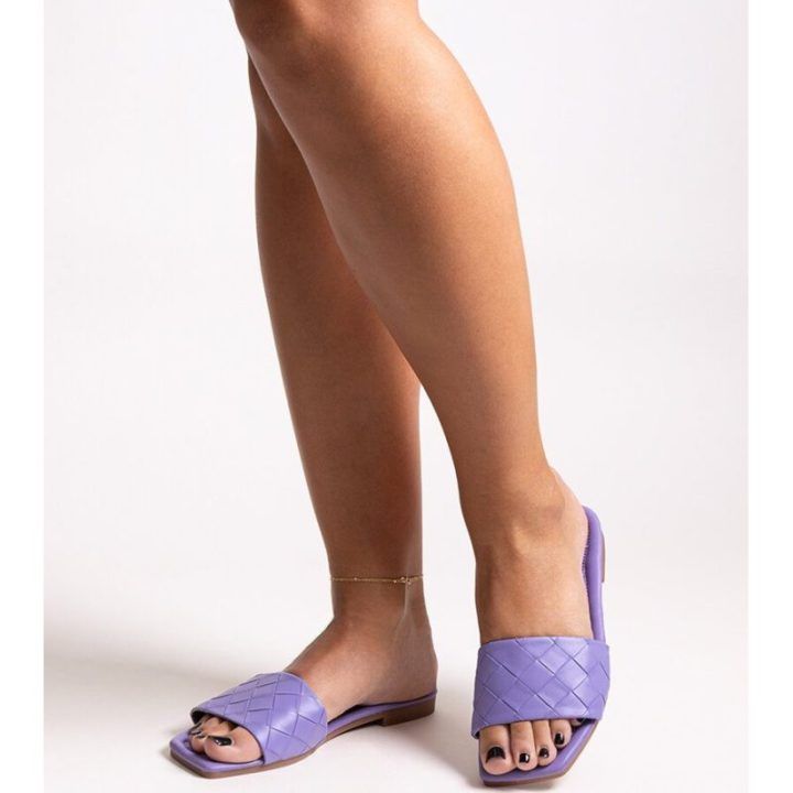 Šlepetės violetinės Gemre – langeliai
