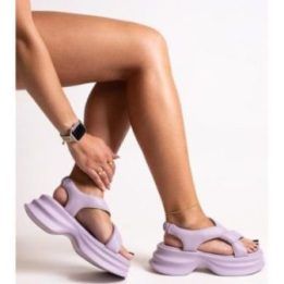 Violetinės odinės basutės GOE – langeliai