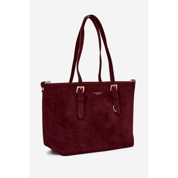 Bordo spalvos rankinė per petį Flora & Co Paris