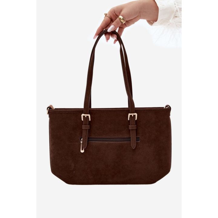 Ruda zomšos imitacijos rankinė per petį Step in style