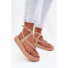 Smėlio spalvos basutės su kulnu Step in style