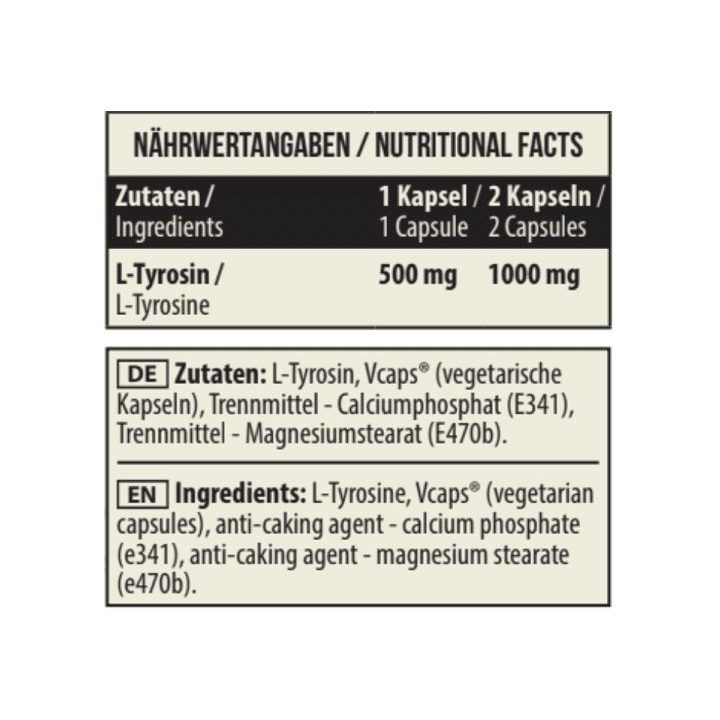 L-tirozino kapsulės MST 500 mg, 90 kapsulių