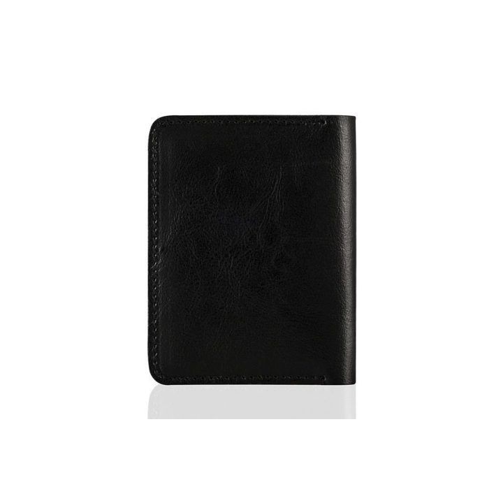 Plonos odinės vyriškos piniginės SOLIER SW10 SLIM BLACK