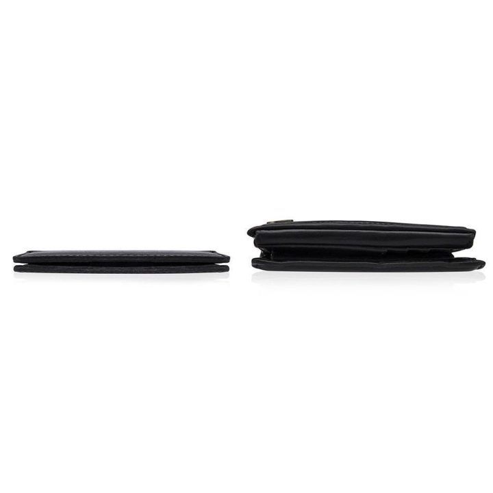Plonos odinės vyriškos piniginės SOLIER SW10 SLIM BLACK
