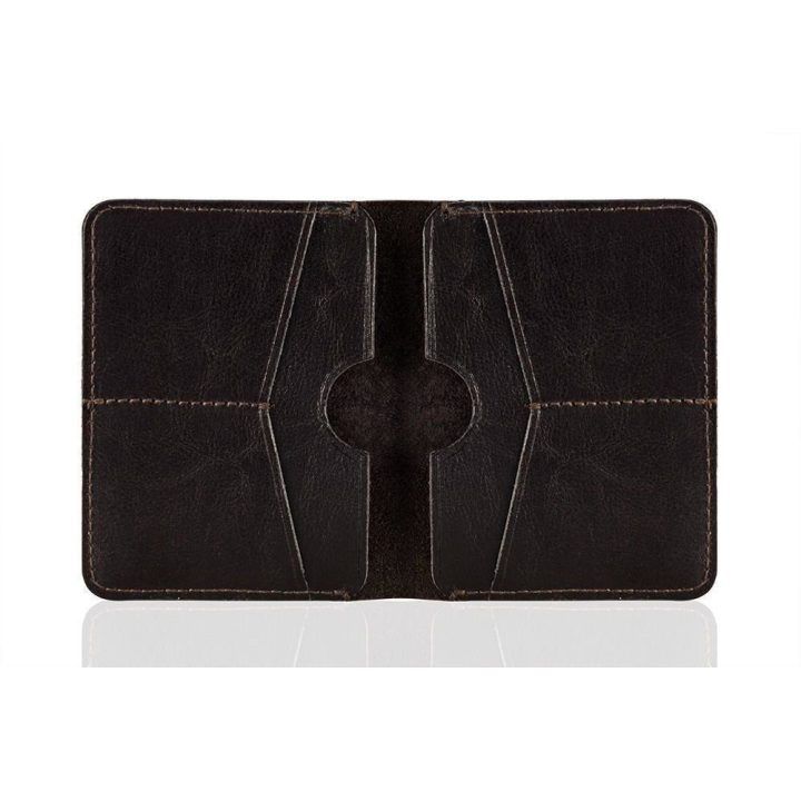 Plona odinė vyriška piniginė SOLIER SW10 SLIM DARK BROWN