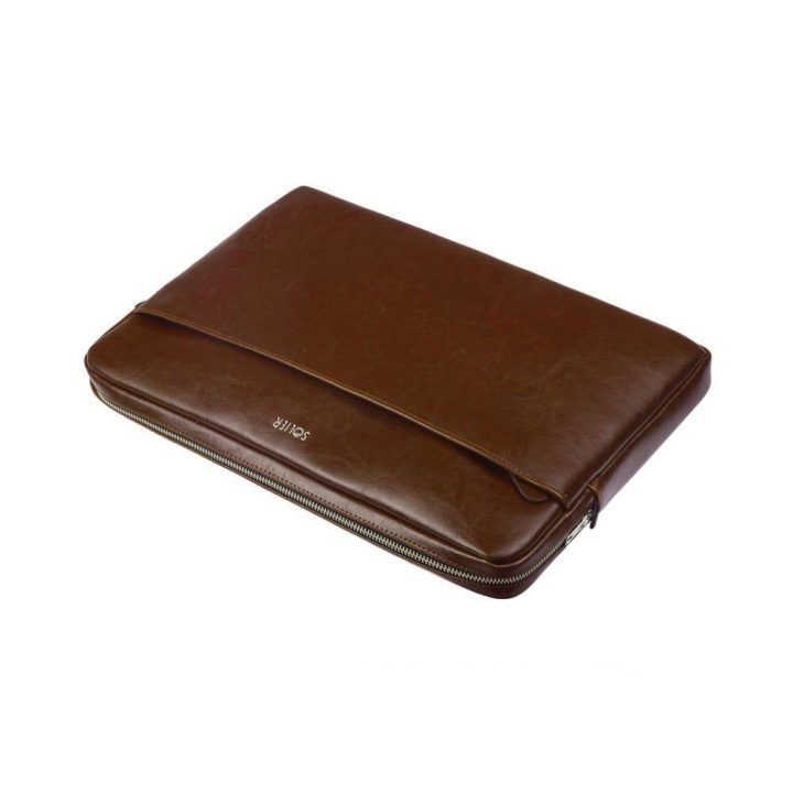 Natūralios odos nešiojamojo kompiuterio dėklas 15' Solier SA24A Vintage Brown