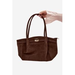 Ruda zomšos imitacijos rankinė per petį Flora&Co Paris