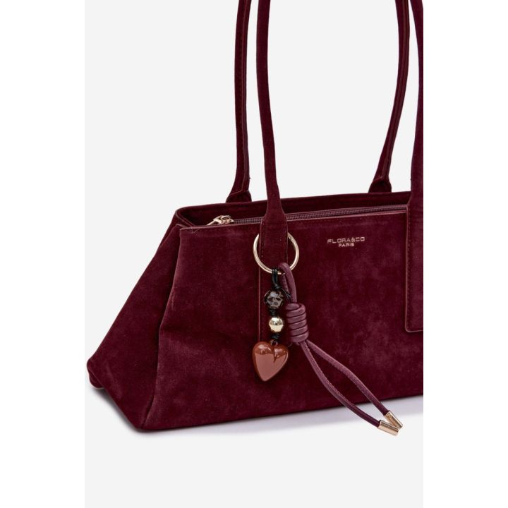 Bordo spalvos rankinė per petį Flor&Co Paris