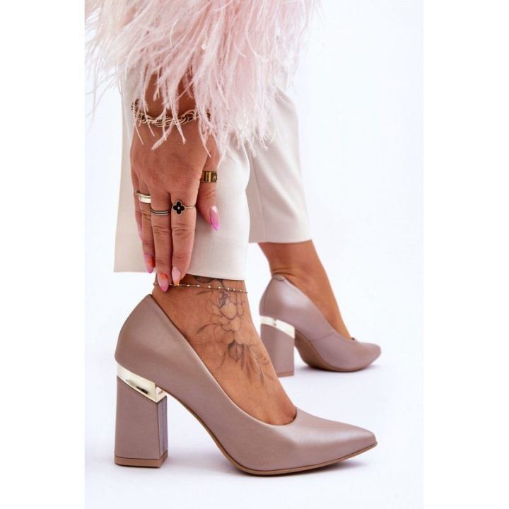 Batai blokiniu kulnu Step In Style – tamsiai smėlio