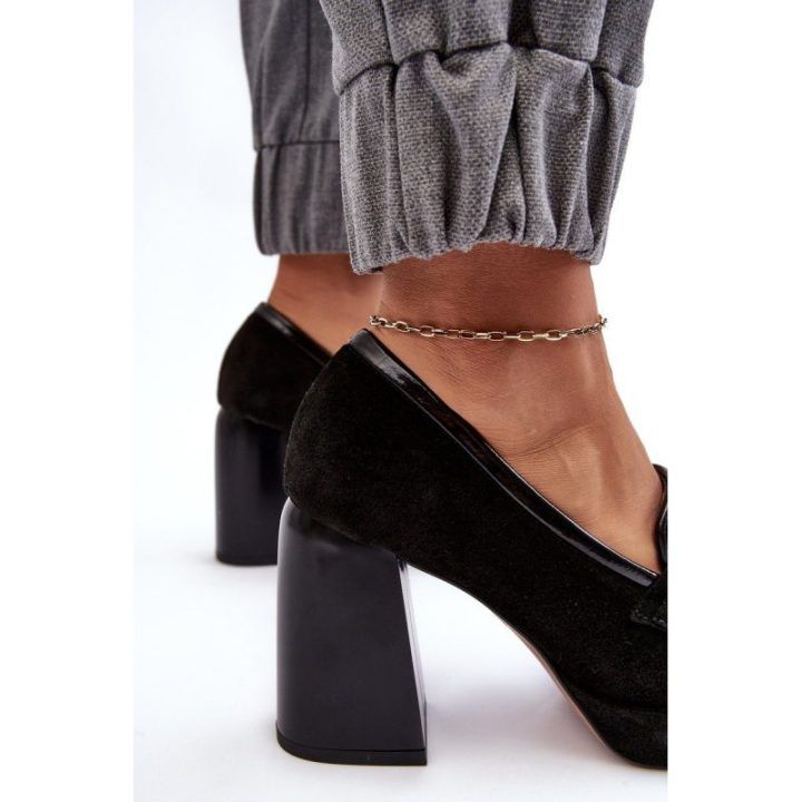Odiniai bateliai ant masyvaus kulno Laura Messi 2706 Black