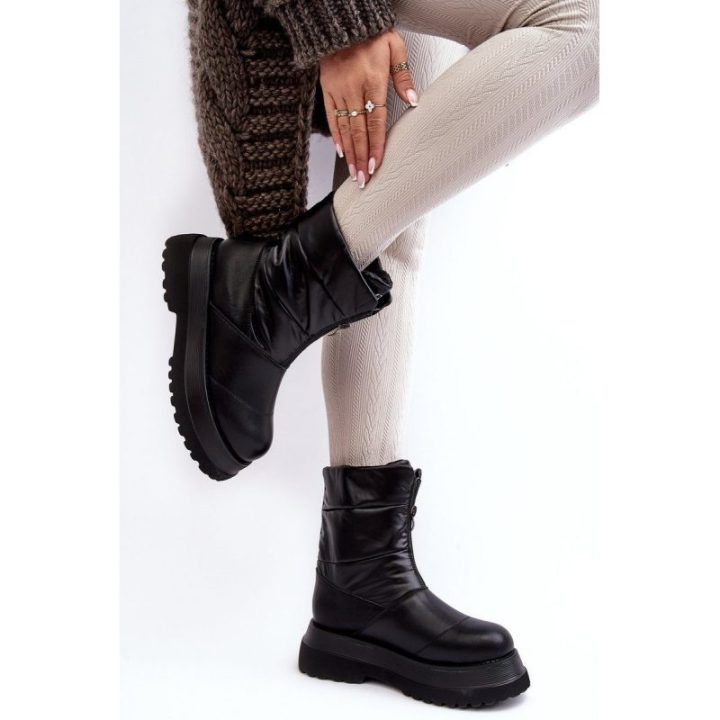Sniego batai su grubiu padu ir užtrauktuku GOE MM2N4078 Black