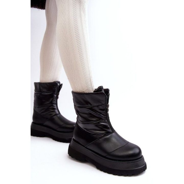 Sniego batai su grubiu padu ir užtrauktuku GOE MM2N4078 Black