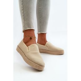 Moteriškos espadrilės su platforma, smėlio spalvos