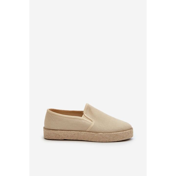 Moteriškos espadrilės su platforma, smėlio spalvos