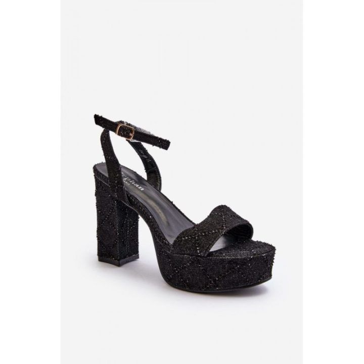 Sandalai su kulnu Step In Style – juoda