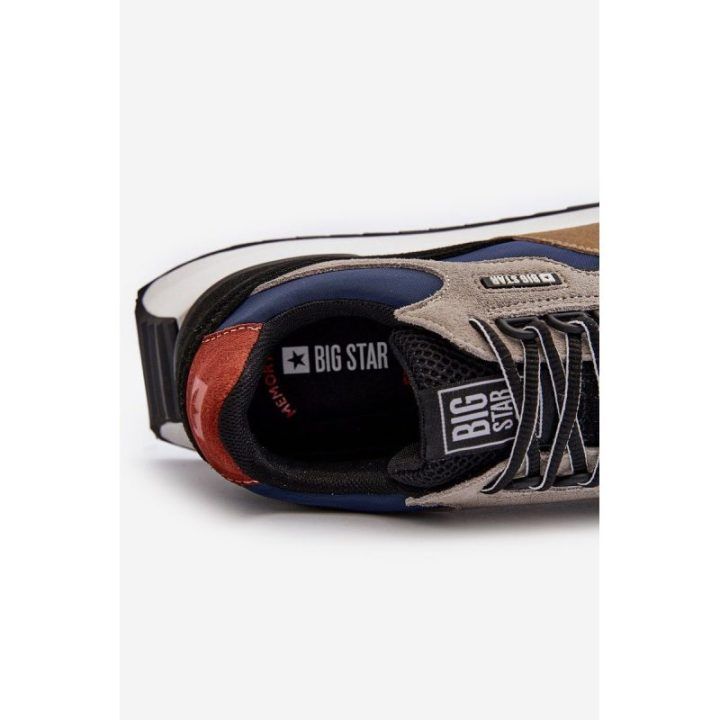 Vyriški sportbačiai Big Star NN174320 Memory Foam System Smėlio spalvos-Blue