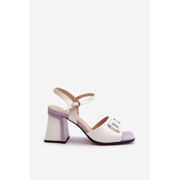 Elegantiški aukštakulniai sandalai su baltu ornamentu D&A MR38-156