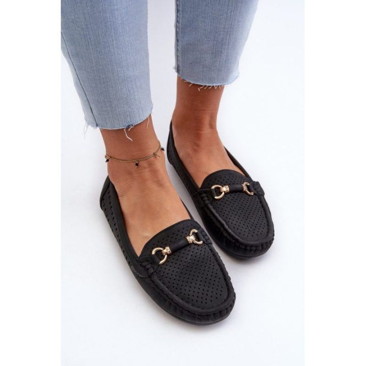 Moteriški juodi nėriniai Loafers“ Rasirna