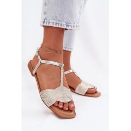 Auksinės spalvos basutės Step in style