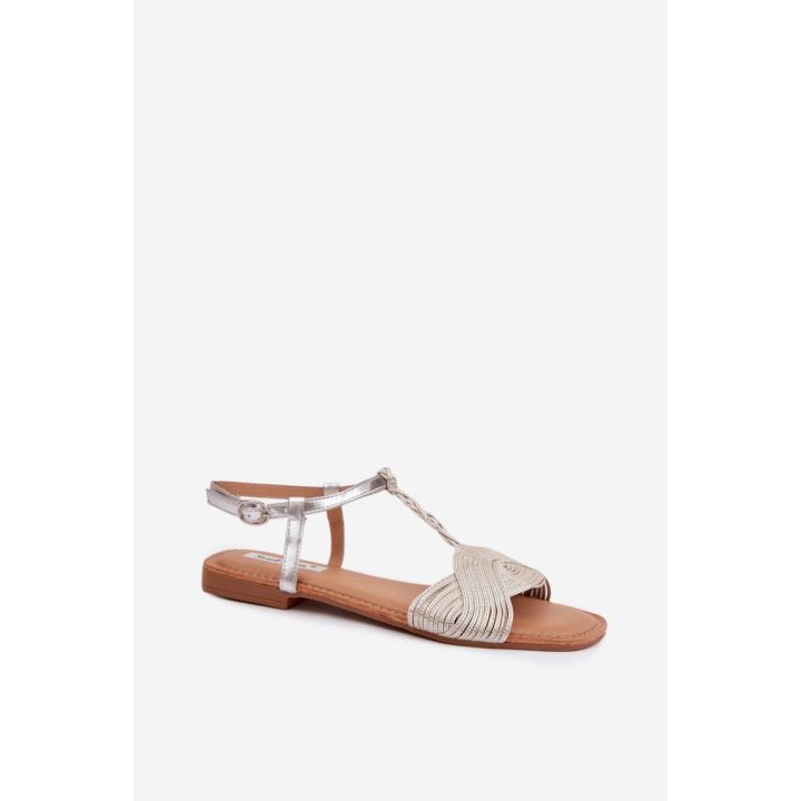 Auksinės spalvos basutės Step in style