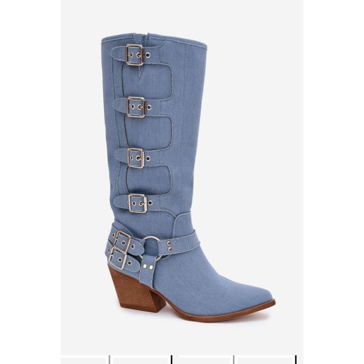 Ilgaauliai batai virš kelių su sagtelėmis Step in style