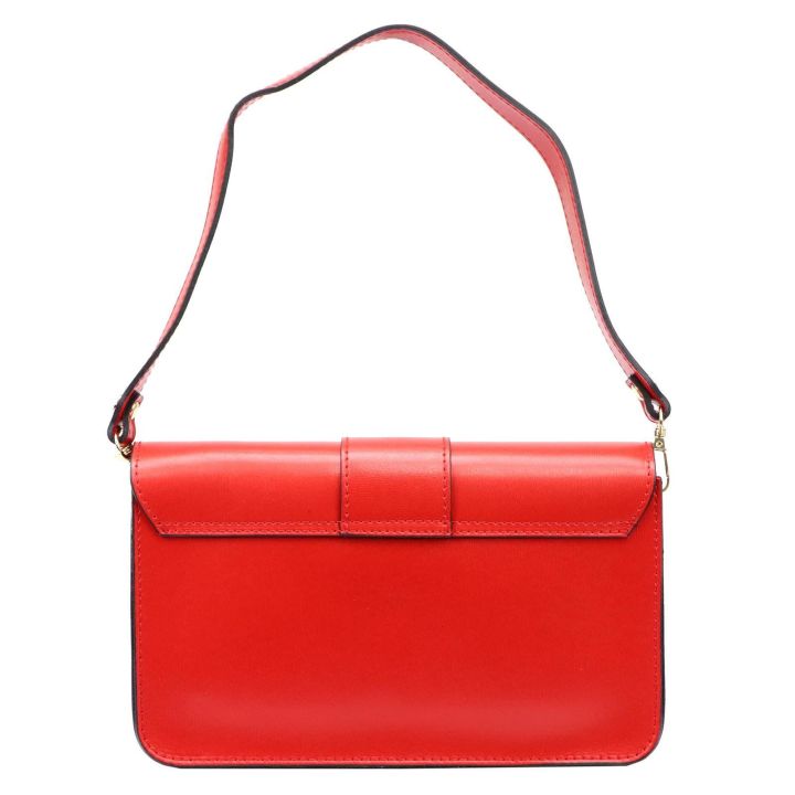 Raudona natūralios odos rankinė per petį Pierre Cardin