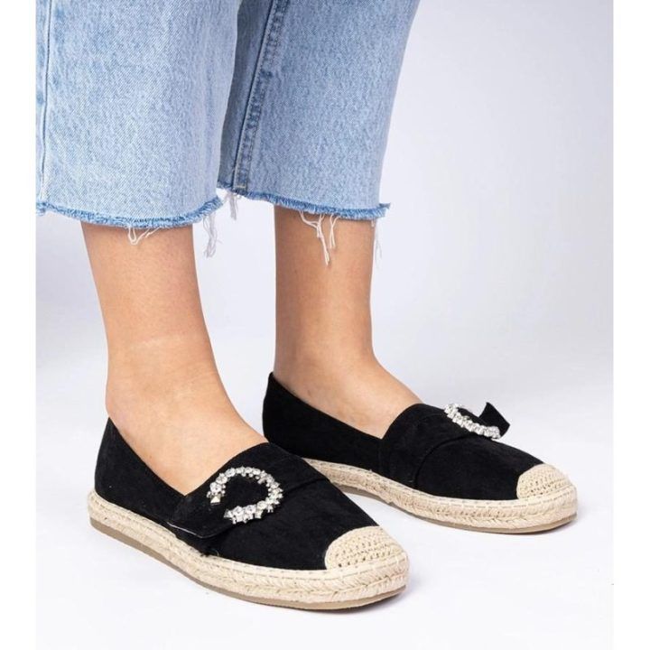Juodos espadrilės su cirkoniais Maruta