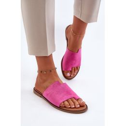 Moteriškos zomšinės šlepetės Pink Amite